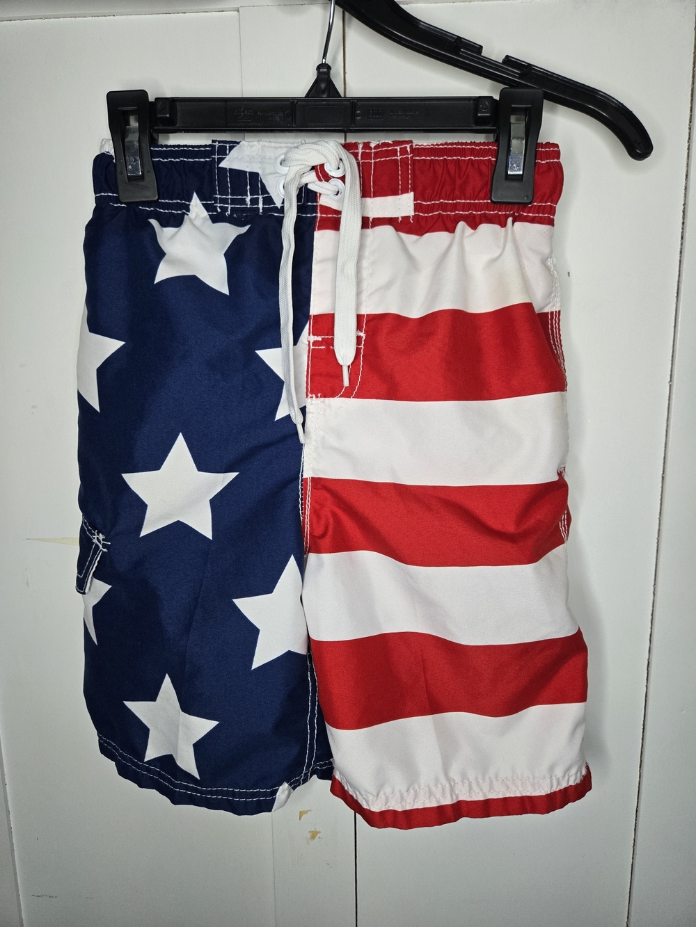 Kanu Surf Boys Swim Trunks American Flag Patriotic Board Shorts Mesh Lined Small